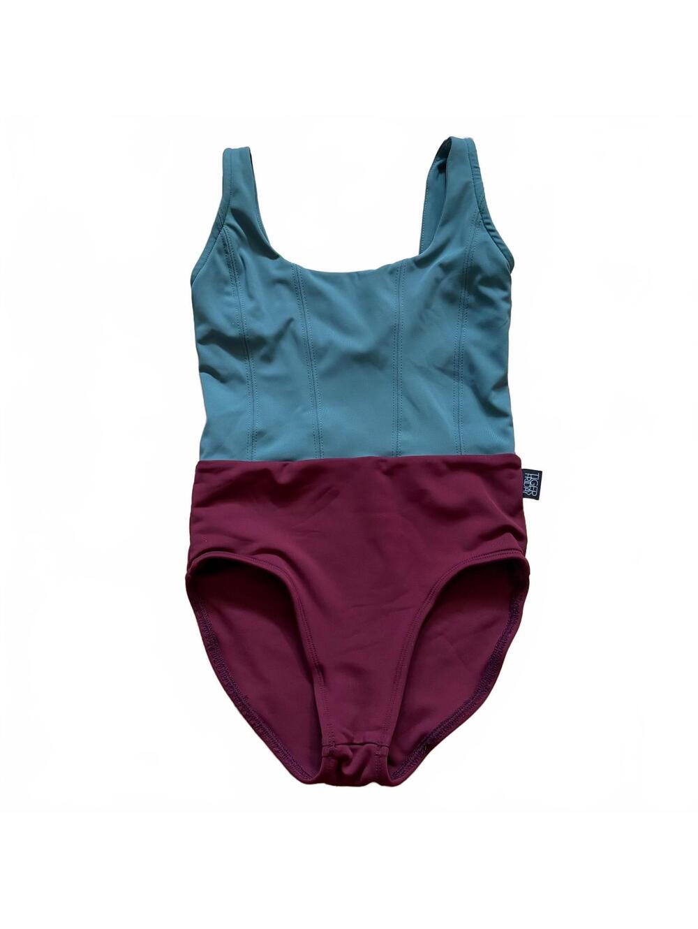 Tiger Friday Leotard Dance Colorblock Two Tone Youth Kid Child Girl's Large